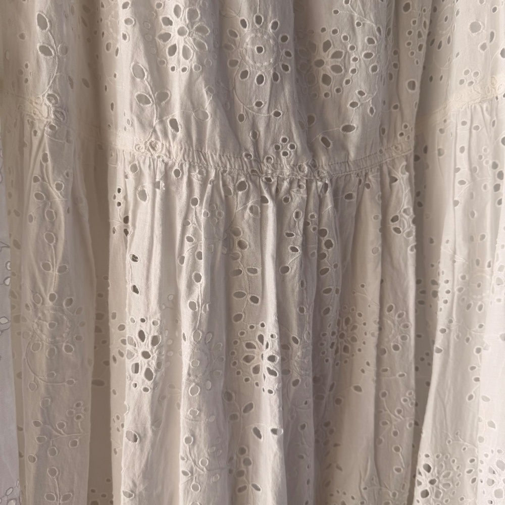 Ralph Lauren Cotton Eyelet Halter Maxi Dress White 100% cotton Size 8 - Picture 6 of 8